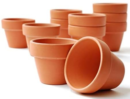 meindekoartikel 20 Tontöpfe Blumentopf Pflanztopf wiederverwendbar witterungsbeständig Verwendung im Innen- und Außenbereich/Farbe - Terracotta (Ø 8 cm)