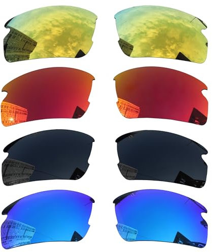 Acefrog Lot de 4 paires de verres polarisés de rechange pour lunettes de soleil Oakley Flak 2.0 XL OO9188, incassables, anti-rayures, Multicolore, taille unique