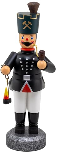Jan Legler | Räuchermännchen Räucherfigur | erzgebirgische Volkskunst | Made in Germany | 22 cm | Bergmann mit Lampe