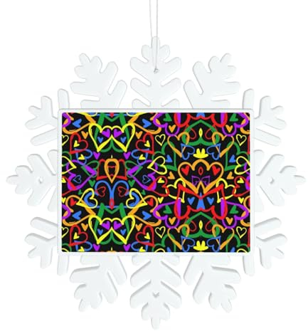 Gay Pride Regenbogen-Druck, Weihnachts-Schneeflocken-Dekoration, Weihnachtsbaum, hängende Andenken, Weihnachtsschmuck, Weihnachtsanhänger