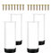 MIEGUIWOR 4 Piezas Patas para Muebles,Patas Mueble de Acero Inoxidable,Patas para Sofas,Patas Regulables para Muebles,Patas Mueble para Mesas Muebles Sofá Mesa Estantes （Blanco,12cm）