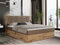 MKS MEBLE Boxspringbett 160x200 mit Bettkasten, Polsterbett 160x200 mit Matratze H3, Boxspringbett 160x200 mit Kopfteil, Boxspringbett mit Massivholz - Nessi - Braun Kunstleder - H3