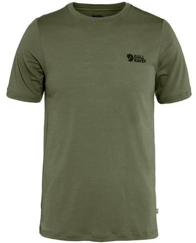 Fjällräven Herren Abisko Wool Logo SS T-Shirt, Laurel Green, S