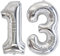 Vthoviwa 32 Zoll Luftballon Zahlen 13/31 silber, Number Luftballon 13/31. Geburtstag Foil Ballon, 0123456789,10-19,20-25,30,40,50,60,70,80,90, Folienballon 13/31 Party Dekoration