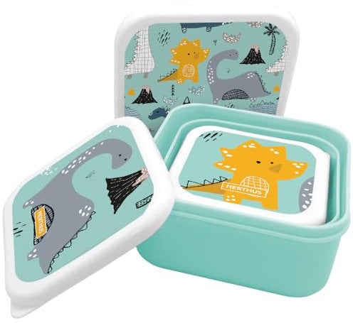 NERTHUS FIH 1327 Fiambreras Apilables para Niños, Set de 3 Contenedores Infantiles sin BPA