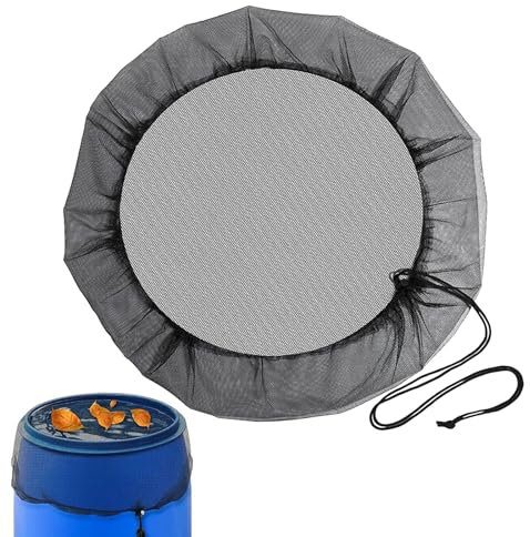 Red para Barriles de Lluvia,Red Recogedora de Agua,2 Pcs Cubierta Ajustable para Barriles de Lluvia,Tapa Redonda para Barriles de Lluvia,red de protección para hojas y animales pequeños (95cm)