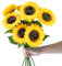 ROLLWAY 8 Stück Künstliche Sonnenblumen Deko (φ12cm), 40cm Einzelstiel Kunst Sonnenblumen Künstlich Blumen Herbst Seidenblumen Herbstblumen Kunstblumen Sonnenblume für Tischdeko Hochzeit Wohnzimmer