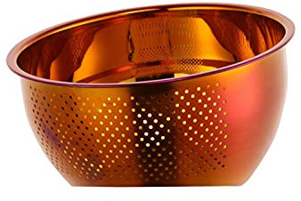Colador cesta de drenaje colador cesta de arroz filtro de lavado de acero inoxidable colador de oro rosa colador colorido colador colador de utensilios de cocina coladores/colador (color: arco iris