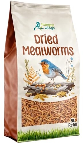 Premium Wild Bird Food 5L Refill, (5L Bag, Dried Mealworms) | Refill, 5L Bag