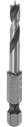 sourcing map Brad Point Drill Bits 3/16 Dia 1/4 Hex Shank Stubby Drill Bit High-Speed Steel 1.3 Working Length Spiral Twist Drilling Tool for Woodworking Plywood Plastic