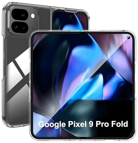 Effcotuo Funda para Google Pixel 9 Pro Fold Cover, Ultra Thin Cover Resistente a los Golpes Carcasa Carcasa Protectora Absorción de Golpes para Google Pixel 9 Pro Fold Funda - Transparente