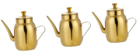 PRETYZOOM 3 Pièces Bidon D'huile D'huile D'olive De Burette à Huile Bec Verseur à Vinaigre Décanteur D'huile D'olive Burette Vinaigrée Acier Inoxydable