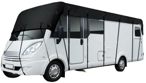 NEWFUN Bache Camping Car, Housses pour Camping-Car et Caravane, Couverture Universelle 210D pour Caravane Universelle, Protection Solaire, Protection Contre Le Gel (7,5 x 3 m)