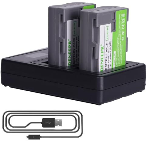 2X 2750mAh Batteries en-EL3 EN-EL3e Li-ION pour Batterie Nikon EN-EL3E, Nikon D50, D70, D70s, D80, D90, D100, D200, D300, D300S, D700