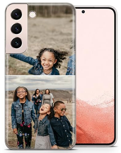 AIGAT Personalisierte Handyhülle für Samsung Galaxy S20 FE - TPU Silikon Transparent Hülle mit Individuellem Idee Bild Logo Name Text - Ihr Design Hier | 2 Fotos