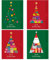 Weihnachtliches Portemonnaie im 8 Stück, Packung enthält 4 Weihnachtsbaum-Designs. Geeignet für Bargeld, Gutschein und Gutschein auf Display-Karte. Umweltfreundlich.