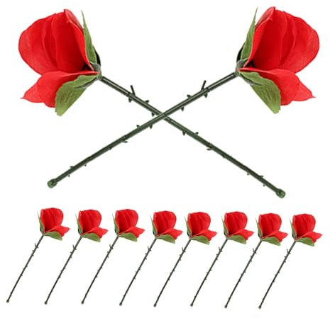 VICASKY 10stücke Faltbare Rosen Zaubertrick-Accessoires Für Close-up Bühnenillusionen Magische Blumen Requisiten Für Straßenauftritte Partyshows