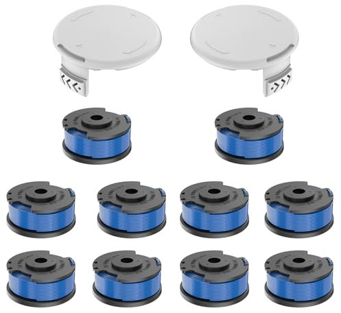 Evenlinkics 10 Stück für Ryobi Rasentrimmer Spule,Kompatibel mit RYOBI 18V 24V 40V Rasentrimmer,Für Ryobi AC14RL3A Ersatzspulen,Kompatibel mit RAC124 Ersatzspulen,Ø1.65mm und 3.4m länge Fadenspule