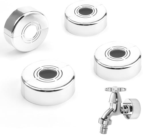 Raheem 4 Stücke Rosetten für Duscharmaturen 70x30mm Duschrosette Abdeckung Abnehmbar Armaturen Abdeckung 3 Größen in 1 Durchmesser 20,5MM/25,5MM / 32,5MM für Duscharmaturen, Wasserhähne, Heizungsrohre