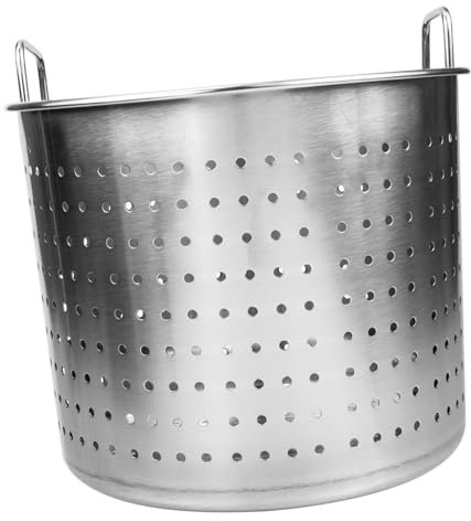 OKUMEYR Secchio in Acciaio Inossidabile per Gamberi, Pentola per Stufato di Pesce Grande Maniglie Laterali, Caldaia Antigoccia per Cucina e Cottura Efficiente