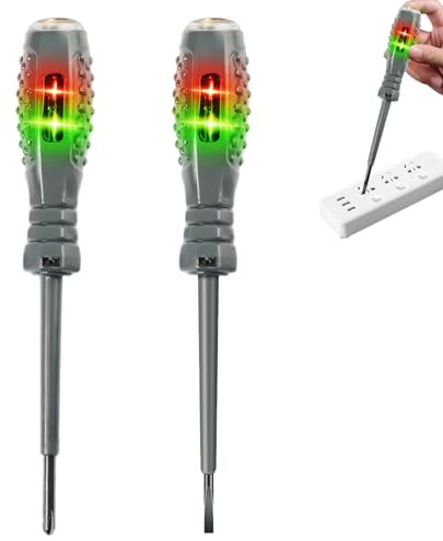 Electric Tester Pen, 2-in-1 High Torque Magnetic Screwdriver Electricity Detector, Magnetic Screwdriver Head, Voltage Electric Tester Screwdriver for AC/DC Circuit Detection (Flathead+Crosshead)