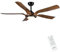 CJOY Ventilador de Techo con Luz y Mando, 142cm Ventilador de Techo con Luz Silenciosa Negro Madera, 6 Velocidades, Memoria 3 CCT Regulable, Regulable CC, Temporizador, Modo de Espera, 5 Aspas