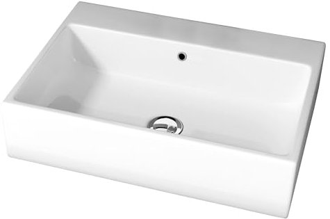 LEMONBATH Lavabo Sobre Encimera Cuadrado Blanco Brillo - Medidas 50 x 35 x 12 cm - Lavabo con Rebosadero para Colocar Sobre Encimera de Mueble Baño - Lavabo de Ceramica - Lavamanos Blanco