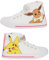 Pokemon - Scarpe da ginnastica alte da bambina, in tela, con cerniera, per bambini, Pikachu Eevee, bianco, 32 EU
