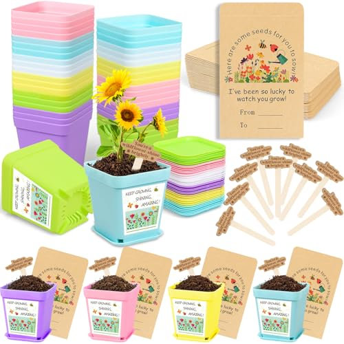 iZoeL 36Pack End of Term Gifts for Children End of Year Class Gifts for Students from Teachers - Flower Pots Seed Envelopes Year 6 School Leavers Gifts for Pupils Classroom Gifts (Seeds Not Included)