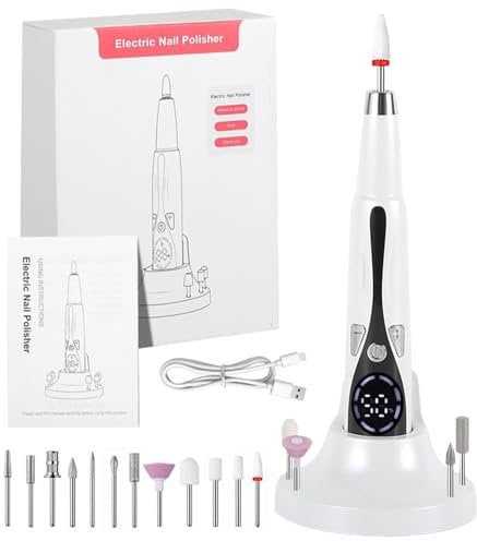 Electric Nail File - Nail Buffer Electric | Electriic Manicure Set | Nails File Drill | 3 Modes Adjustable LED Display Nails Files Electriic Drill | Fingernail Shiner | Manicure Pen Sander Polisher
