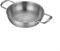 Padella in acciaio inox con doppio manico e fondo piatto per diversi metodi di cottura (argenteo 20 cm)