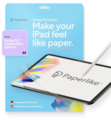 Paperlike 3 Proteggi Schermo (2x) per iPad Air 11” (M3 2025 / M2 2024) – Vera Sensazione Carta, Installazione Anti-bolle (Butterfly), Protegge Punta Pencil