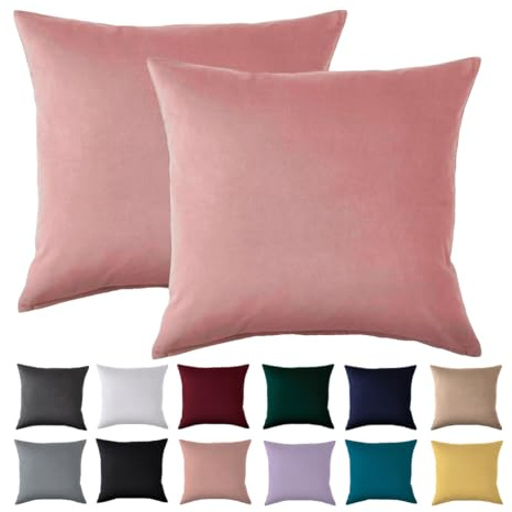 Beqnat Kissenbezug 40x40 2er Set, Korallenrosa, 100% Mikrofaser | Kopfkissenbezug 40 x 40 cm Für Kissen, kissenhüllen 40x40 mit Reißverschluss, Bügelfrei & Knitterfrei, Waschbar bis 60°