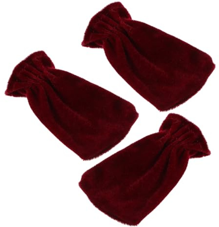 TOGEVAL 3pcs Velvet Piano Pedal Sleeves Red with Non-slip Foot Pads Sound Dampening Leg Protectors for Electric and Acoustic Pianos Easy Installation Musical Instrument Accessories