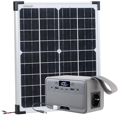 revolt Solar-Anlage: Solar-Set: Powerstation-Solargenerator mit Solarmodul, 89,6 Wh, 100 W (LiFePO4 Akku Powerstation, mit Solarkonverter)