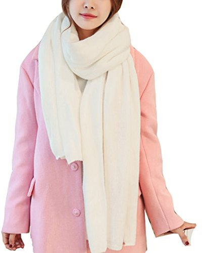 Cheerlife Damen Strickschal Lang XXL Warme Grobstrick Schal Oversize Herbst Winter 220cm x 60cm Weiß