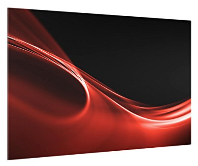 Bilderwelten Glass Splashback - Red Wave - Landscape 2:3, Backsplash Cooker Splashback Protector Panel Decorative Splashback Panel, Dimension HxW: 40cm x 60cm