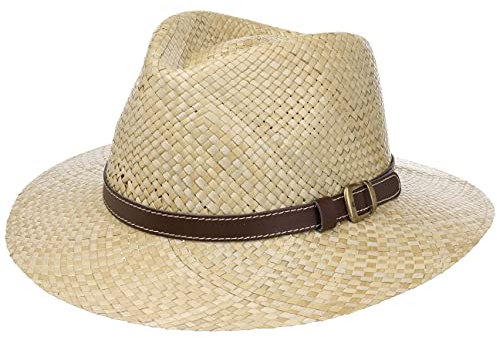 Lipodo Chapeau en Paille Carsell Traveller Femme/Homme - Made in Italy de Soleil Été Printemps-été - S (54-55 cm) Nature
