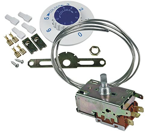 Termostato de refrigeración para frigorífico, con descongelación automática, alternativa Ranco VT9 K59-L1102 como VT91200 mm, tubo capilar, 3 x 6,3 mm AMP