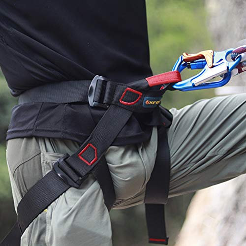 YSoutstripdu Outdoor-Klettergurt Zum Bergsteigen, Abseilender Sicherheitsgurt Mit Feuerrettungsgurt, Sicherer Sitz Blau