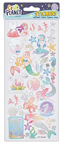 Craft Planet Fun Stickers, Mermaids, Stickers For Young Crafters Collection, For Posters, Card Making, Scrapbooking, Party Bag Fillers, Sticker Book, Reward Chart Stickers, Invites, Craft
