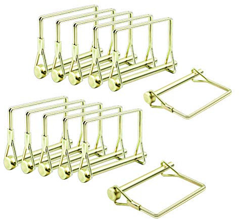 INCREWAY 10 perni di bloccaggio per albero da 6 mm, perno di bloccaggio quadrato ad anello Pto Pin di sicurezza per rimorchi, agricoltori, prati, giardino