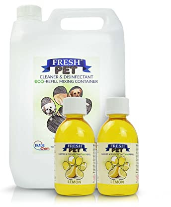 Trade Chemicals Fresh Pet eco-Refill Kennel Disinfectant 2x 250ml w/Empty 5L (Lemon)