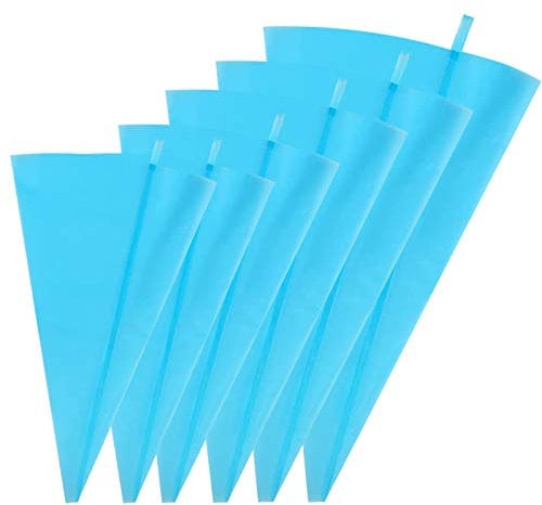 6Pcs Silicone Piping Bags Reusable Icing Piping Bags Cream Pastry Bag Cake Icing Bags DIY Icing Cream Bags for DIY Cake Decorating Tool Cookies Cupcakes Biscuits Dessert Sweets(10,12,14,16,18)