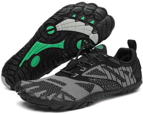 SAGUARO Uomo Donna Scarpe Barefoot Scarpe da Immersione Donna Traspirante Minimaliste Scarpe da Scoglio Trail Running Scarpe e Antiscivolo Sport Acquatico Nero 40 EU