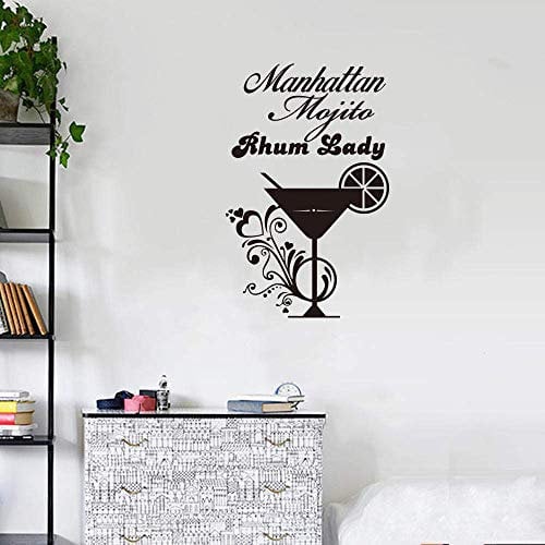 WYFCL Wandaufkleber, Bar Küche Restaurant Cocktail Getränk Wandaufkleber, Hintergrund Wandtattoo Aufkleber 52X75Cm
