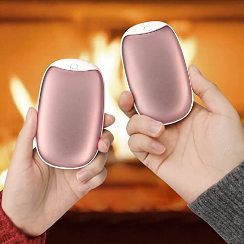 Hand Warmers Rechargeable 2 Pack, 8000mAH Electric USB Handwarmers, Long Lasting Quickly Pocket Heating & USB Portable Charger Perfect for Outdoor Activities, Great Gift For Women Men