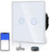 BSEED Smart Light Switch WiFi Alexa 2 Gang 1 Way Switchable Switches White, Glass Panel Wall Light Switch, Voice/App Control(Neutral Wire Required)