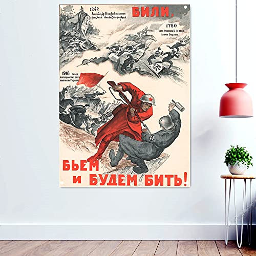 Poster der Sowjetunion, CCCP UdSSR, Wandkunst, Banner, Flaggen, die größte sowjetische rote Armee, Propaganda, Wandbild, Heimdekoration, 96 x 144 cm