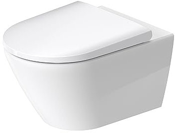 Duravit D-Neo WC-Set, WC wandhängend, WC-Sitz mit Absenkautomatik, Toilette mit offenem Spülrand, Toilettendeckel abnehmbar, Weiß